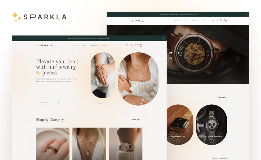 Sparkla Jewelry wooCommerce Website